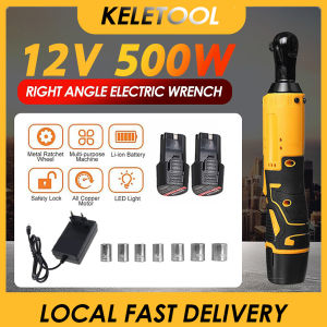 Kunci Pas Listrik Tanpa Kabel Pelepasan Mur Sekrup Sudut Kanan Cordless Ratchet Wrench Kecepatan Variabel