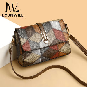 LouisWill Womens Bag Shoulder Bag Cross-body Messenger Bohemian Style Splicing Contrast Buckle Design Large Capacity Small Square Bag Retro Printing Adjustable Shoulder Straps Zipper Inner Pocket