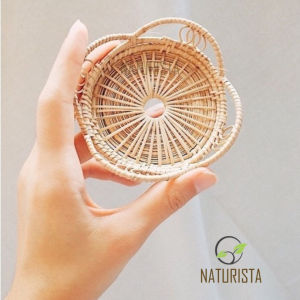 Hand Woven Rattan Tray Coaster Bread Basket Tableware Rattan Kitchen Dining Flower Pot Home Decoration