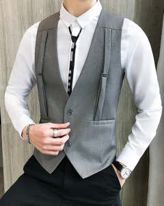 áo gile áo gile nam phong cách hàn quốc cực chất thiết kế đai 2 bên sang chảnh đơn giản mà tinh tế chất vải dày dặn thoáng mát - N41