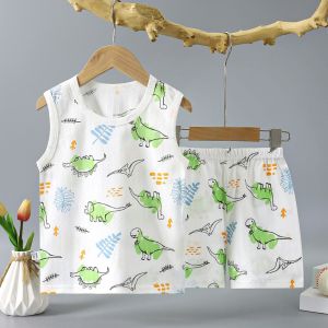 SET BABY SINGLET FULL PRINT DINOSAURUS