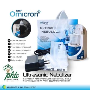 Taff Omicron Ultrasonic Nebulizer Portable l Alat Terapi Pernapasan Asma l Alat Uap