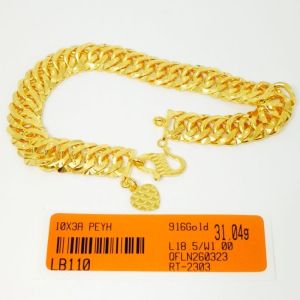 Rantai Tangan Puteri Putera Padu Emas 916 Yon Hing