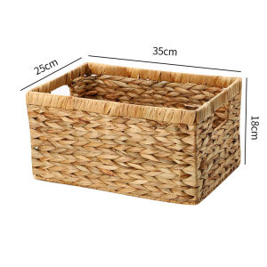 📢Malaysia spot📢 3 specifications Imported Rectangular woven storage Box basket Towel clothes drying desktop debris sorting basket  Hand Woven Rattan Home Storage Basket