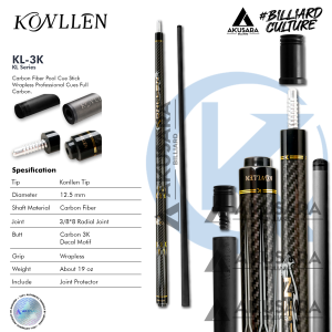 Konllen 3K Carbon Fiber Cue Stick Billiard