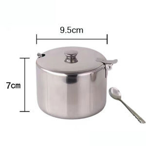 Storage Jar Mini Sauce Can Salt Pot Sugar Container with Lid Durable Seasoning Pot with spoon D/S-63