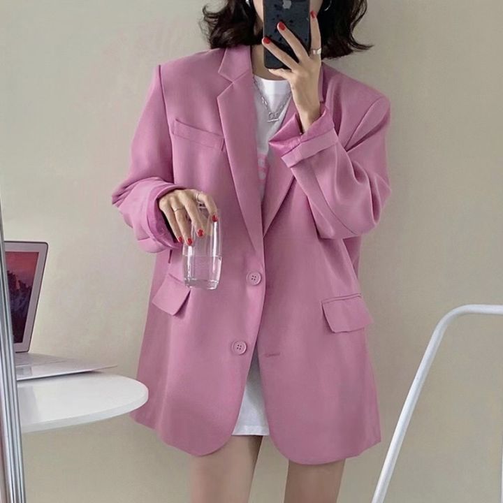 Plus Size S-3XL Women Blazer Jacket Oversize Loose Spring Autumn