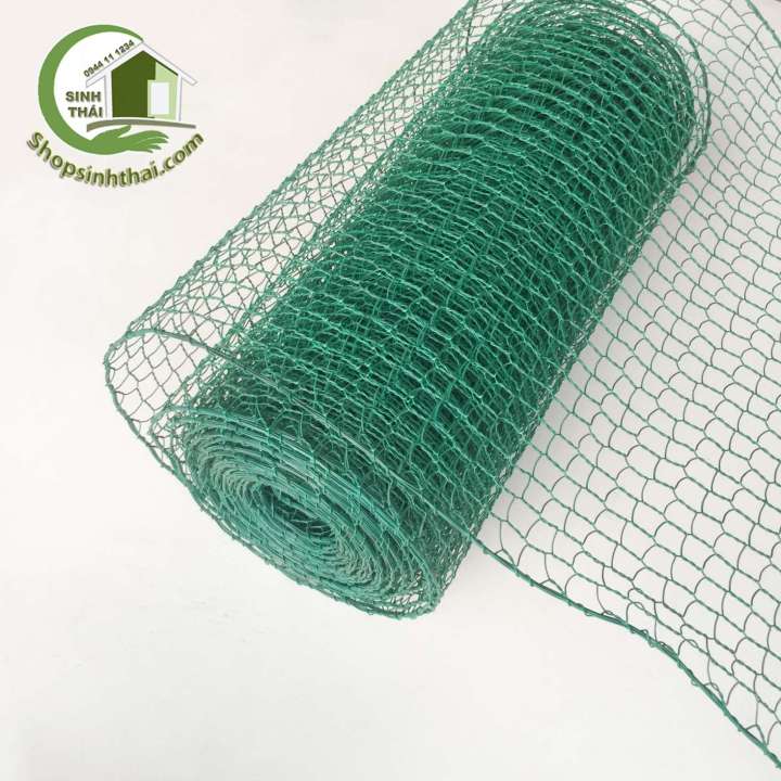 HCM][ 1 mét x khổ 50cm ] Lưới thép mắt cáo bọc nhựa màu xanh ...