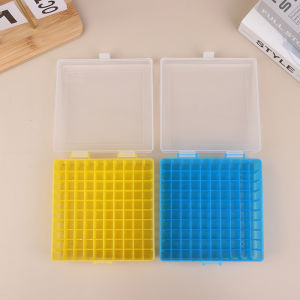 ZZ🔥🔥🔥 ชั้นวางกล่องพลาสติก100รูสำหรับห้องแล็บหลอดไครโอความจุ2มล. 1.5มล. 1.8มล. พร้อมฝาครอบเชื่อมต่อ