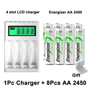 Pengisi Daya Baterai Energizer AA/AAA + Baterai Isi Ulang Kamera Ni-MH 1.2V AA 2450mAh