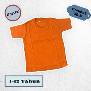 Kaos Polos Anak LENGAN PENDEK COTTON COMBED 30S BAJU KAOS KIDS UMUR 1-12 TAHUN
