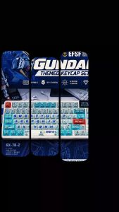 Gundam Anime Transparent PC Keycaps 130 Keys OEM Profile UV Print Mechanical Keyboard Keycap Set Compatible with Wooting ROG MX Style Keyboards