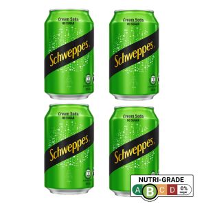 Schweppes Cream Soda No Sugar 330ml BUNDLE OF 4/8