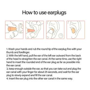 5 Pairs Foam Earplugs Noise Reduction Earplug with Lanyard Ear Protections Noise Cancelling Soft Ear Plugs for Study