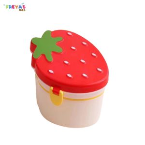 FR-C778 Kotak Makan 750ML Motif Stroberry Lunch Box Tempat Makan Karakter Double Layer Set Free Sendok Garpu