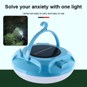 【กันน้ำและสว่างเป็นพิเศษ】ไฟฉุกเฉิน UFO ชาร์จพลังงานแสงอาทิตย์ ไฟ LED แบบพกพาสำหรับตั้งแคมป์ ตกปลาตอนกลางคืน