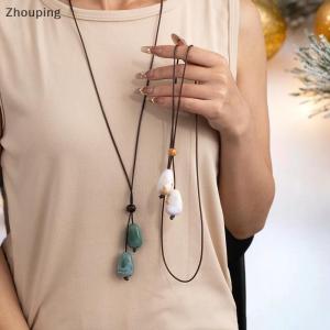 【ZP】Cute สร้อยคอจี้รูปวงรียาวหรูหราระบบป่าไม้สไตล์จีนใหม่เครื่องประดับแฟชั่นสไตล์วินเทจเซนแบบเรียบง่าย