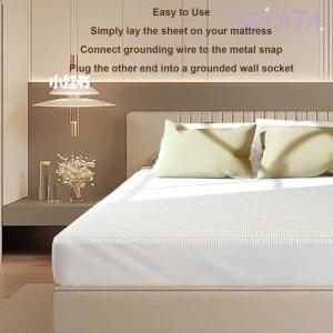 DCENTA Earth Grounding Sheet Organic Cotton Silver Fiber Grounding Bed Sheet Anti Static for Sofa. Easy to use. Lay on mattress. Connect grounding wire to metal snap. Plug into grounded wall socket.