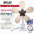 SYCAT 5 Blade Clip Fan Adjustable Portable Desk Clip Fan Electric Fan W/ Clip, Clover Fan Anti-Heat Clip Electric Fan. 