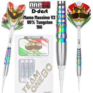 ONE80 SOFT TIP DART - 19G Mamo Massimo V2 90% Tungsten Soft Darts (DART ARROW LEMBUT)