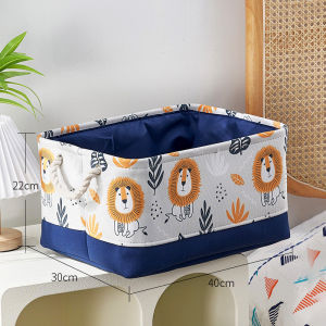 Collapsible Round Storage Bin Box Kids Clothing Toys Organizer Thick Printing Storage Basket Home Decor Organization