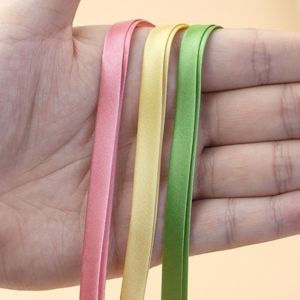 INVADER 1CM Sateen Edge Sewing Ribbon Cord Rope Fabric 10MM Width 4-Fold Iron Free Bias Tape Durable 5M Cheongsam Piping Trim For Clothes