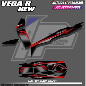 VEGA R NEW(COD)  STIKER STRIPING MOTOR YAMAHA VEGA R NEW - STIKER MOTOR DESAIN RACING HOLOGRAM DAN TRANSPARAN BISA COD IP.KODE-76