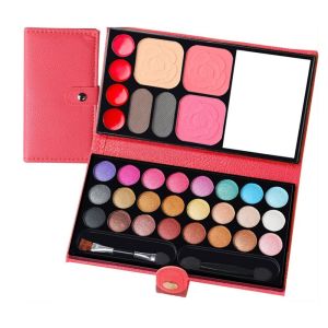 YOYO CHARMING with Mirror Brush Eyeshadow Palette 33 Colors Glitter Blusher Cosmetics Palette Long Lasting Professional Makeup Dispensing Box For Girls