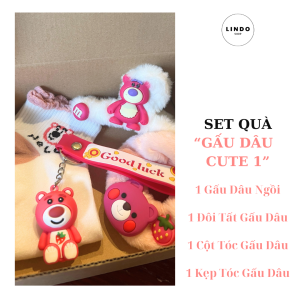 Set Quà Tặng Gấu Dâu Cute LINDO Quà Tặng Bạn Gái Các Dịp Đặc Biệt 20/10 8/3 Sinh Nhật Kỷ Niệm