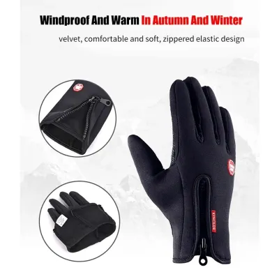 Winter Waterproof Gloves Touchscreen Gloves Riding Warm Outdoor Mountaineering Windproof Driving Non-slip Sports Running Gloves Thermal Soft Full Finger Bicycle Cycling