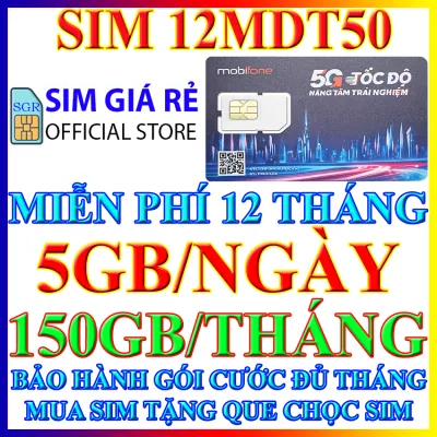 Sim 4G 5G Mobifone trọn gói không cần nạp tiền 12MDT50 12MDT150 6MDT150 MDT350 MDT255 100GB Shop Sim giá rẻ - FREESHIP - CHƯA KÍCH HOẠT.