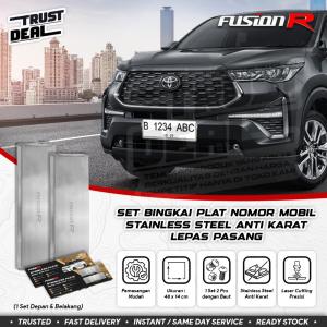 Tatakan Dudukan Bingkai Plat Nomor Mobil Style Pejabat Lepas Pasang Anti Karat FUSION R