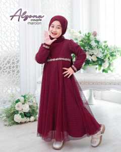 COD Alyona Dress Kids BahanSyakila Mix Tille Gamis Anak Perempuan Umur7-8 Tahun Dress Anak Tanggung