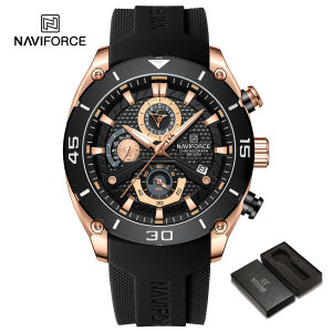 NAVIFORCE Watch For Man Waterproof Sports Chronograph rubber Wristwatch 8038