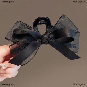 [COD] Modingdue Black Mesh Bow Hair Claws Clip Large Shark Claw Hair Clips Bowknot Hairpin Barrettes For Ponytail Women Hair Accessories