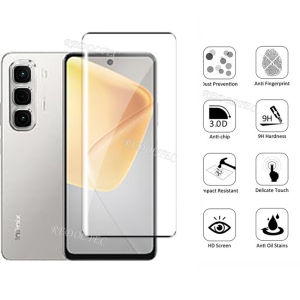 2 in 1 Infinix Hot 50 Pro+ 4G Screen Protector+ Protector Full Cover Infinix Hot 50 Pro Plus 50Pro + Tempered Glass Film Protection With Camera Flim Protection