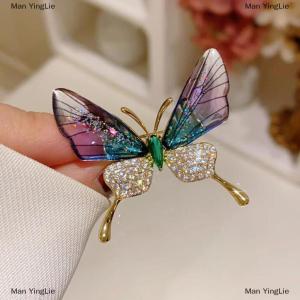 [COD] Man YingLie Explosion-proof Butterfly Brooch Insect Corsage Womens Accessory Acrylic Transparent Wings High-grade Clothing Pin