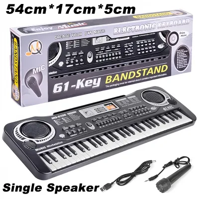 Piano Keyboard 61 Keys With Microphone Portable Rechargeable Learning Music Piano For Kids
