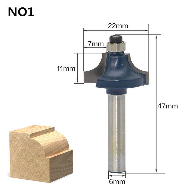 1Pc 6mm Shank 2 Flute Corner Round Over Router Bit With Bearing ...