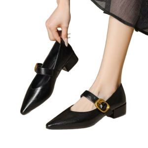 Free Shipping High-Heeled Pointed-Toe Shallow Pumps New Style For Spring 2026 Elegant And Retro One-Strap WomenS Shoes