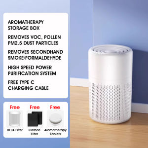 HXR Desktop Air Purifier Mini Air Purifier for Room USB Mute HEPA H13 Filter Activated Carbon Removal Removal Dust
