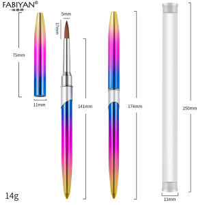 Nail Art Brushes Colorful Crystal Brushes Nail Carving Brushes Flower Painting Brushes