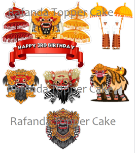Cake Topper kue ulang tahun karakter Barongan gratis custom nama