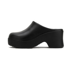 [Free Shipping] Thick-soled womens high-heeled closed-toe sandals Ins trendy EVA half-covered sandals