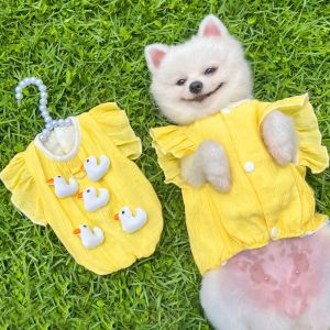 ER52858 Soft Dog Shirt Vest Breathable Cute Pet Tank Top Chihuahua Little Duck Pet Vest for Dogs/Cat