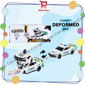 Mainan Mobil Transform Robot Anak Deformation Polisi Light Sound