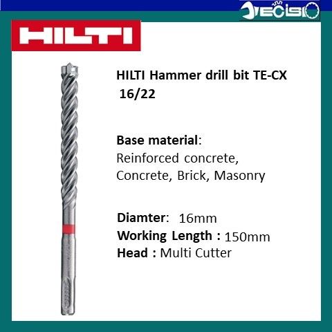 HILTI Hammer Concrete Drill Bit TE CX 16 22 16mm x 150mm Lazada