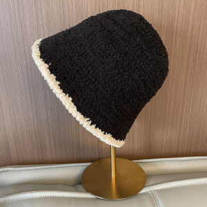 New Knitted Plush Fisherman Hat Women Autumn Winter Korean Face Covering Style Bucket Hat