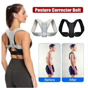 MUQZI Phụ nữ Nam Có thể điều chỉnh Nẹp lưng trên Đai hỗ trợ thắt lưng Đai chỉnh Nẹp cổ có thể điều chỉnh Nẹp vai Áo nịt ngực vai Đai chỉnh tư thế lưng