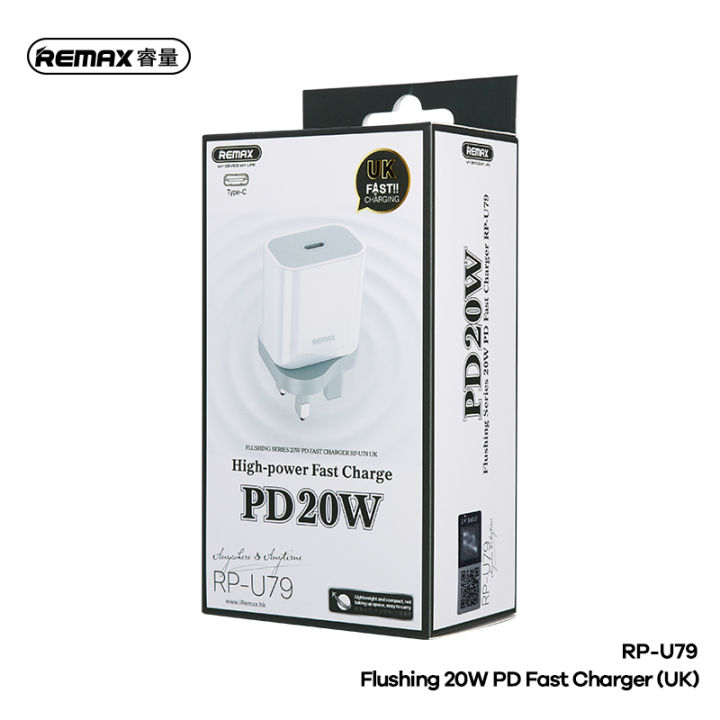 Remax RP-U79 PD 20W Fast Charge Travel Adapter Type C Flusing Series ...